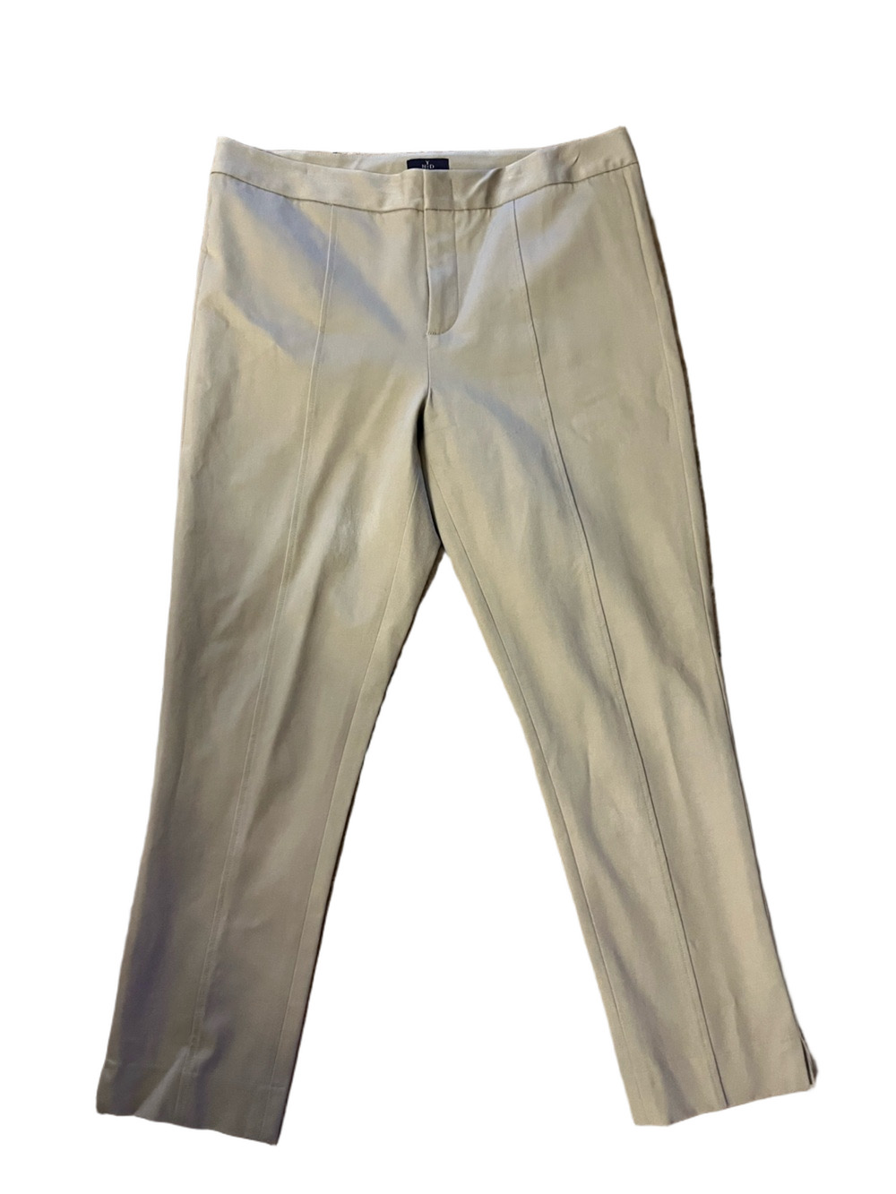 NYDJ Khaki Tan Pintuck Pull-On Ankle Trousers Size 12